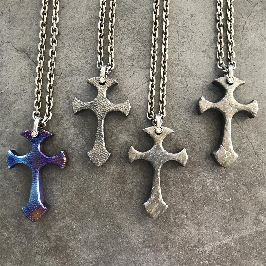 Hand-Forged TC21 Titanium Cross Necklace
