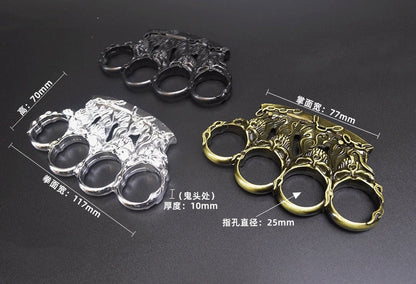 Control-Solid Brass Knuckle Duster Boxing Four Finger Buckle Self Defense Window Breaker Outdoor Portable EDC Tool