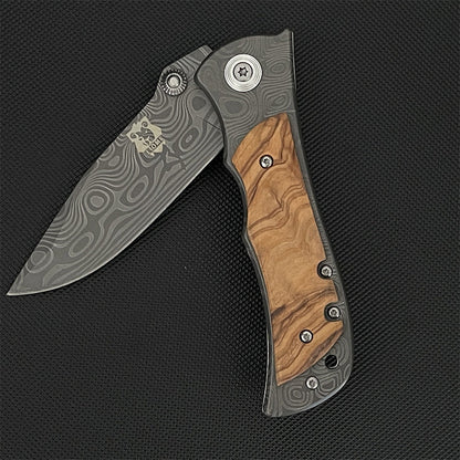 Liome 339  Folding Knife Damascus Outdoor Portable Pocket Camping Military Knives