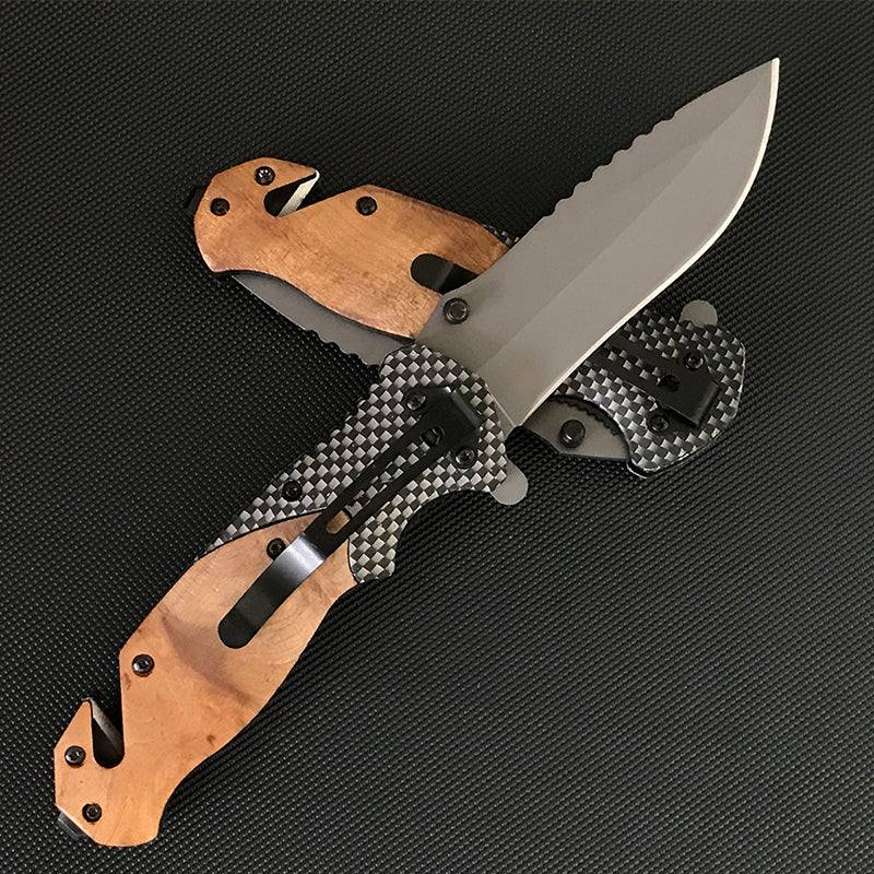 Liome X50 Folding Knife  Wooden Handle Pocket Knives Outdoor Multifunctional Tactica Camping  EDC Tool