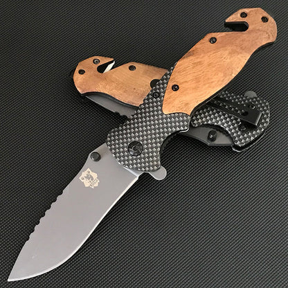 Liome X50 Folding Knife  Wooden Handle Pocket Knives Outdoor Multifunctional Tactica Camping  EDC Tool