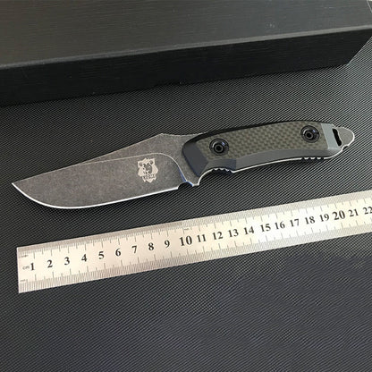 Liome Outdoor Feststehendes Messer G10+ Kohlefasergriff Überlebenssicherheit Taktische Militärmesser