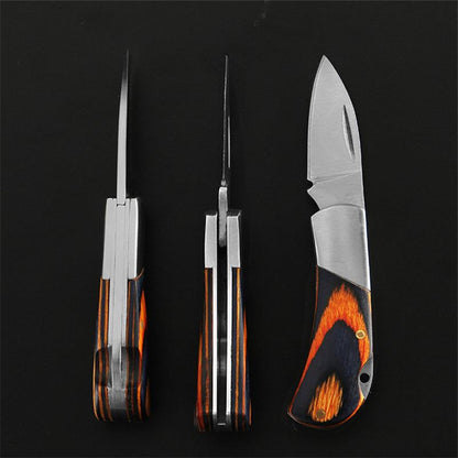 Keychain Knife Portable Wood Handle Folding Knives