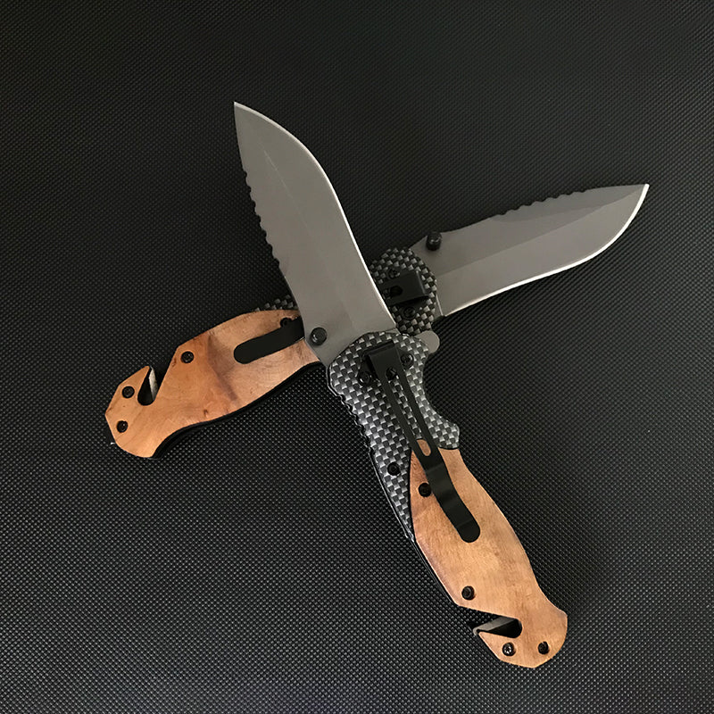 Liome X50 Folding Knife  Wooden Handle Pocket Knives Outdoor Multifunctional Tactica Camping  EDC Tool