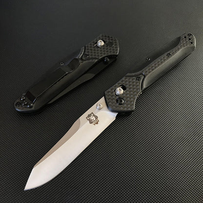 Carbon Fiber Handle 940 Folding Knife Outdoor Camping Tactical Safety Defense Pocket Military Knives