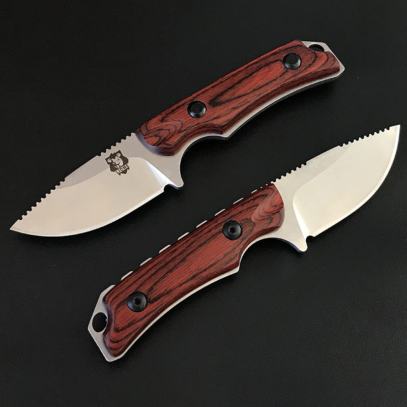 Wooden Handle Liome 15017 Fixed Blade Knife Camping Tactical Hunting Straight Knives