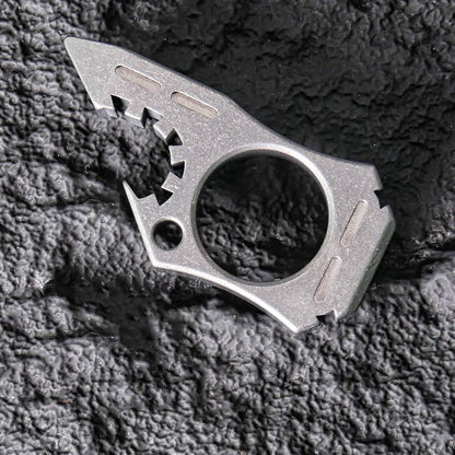 Shark Titanium Alloy Knuckle Duster Open Bottle Broken Window EDC Tool