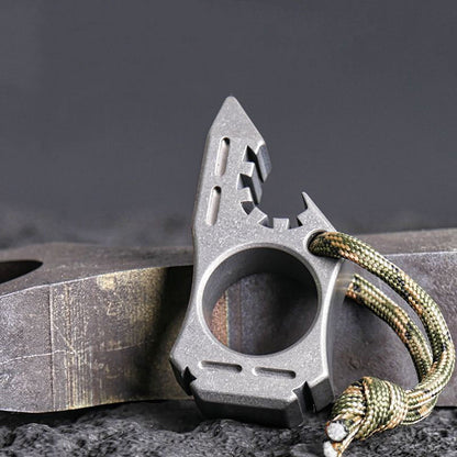 Shark Titanium Alloy Knuckle Duster Open Bottle Broken Window EDC Tool