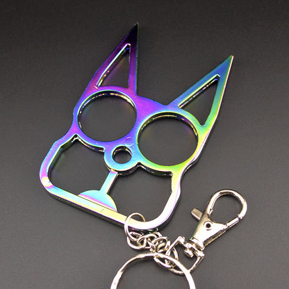 Fashion Cat Knuckle Duster Keychain EDC Self-defense Decoration