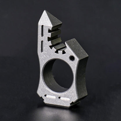 Shark Titanium Alloy Knuckle Duster Open Bottle Broken Window EDC Tool