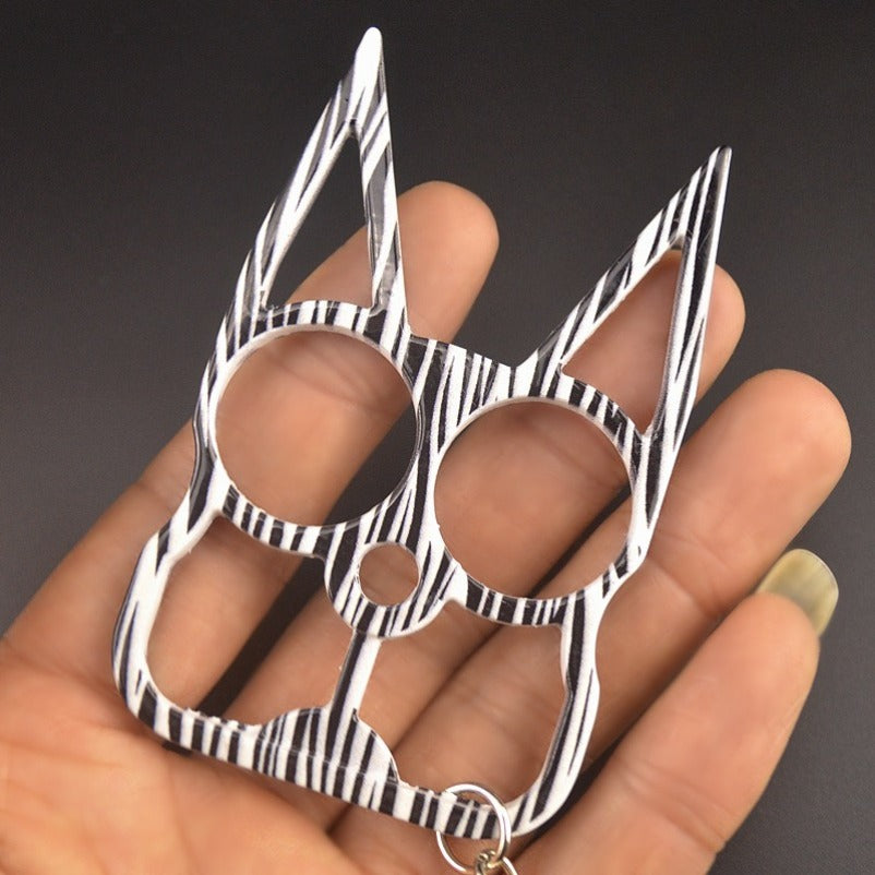 Fashion Cat Knuckle Duster Keychain EDC Self-defense Decoration