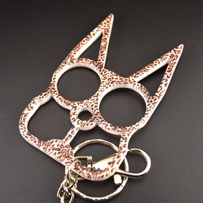 Fashion Cat Knuckle Duster Keychain EDC Self-defense Decoration