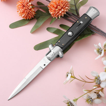 Outdoor Folding Knife 7Cr13Mov Resin Painted Wood Pocket Knives