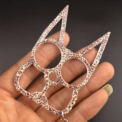 Fashion Cat Knuckle Duster Keychain EDC Self-defense Decoration