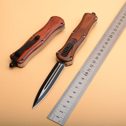 Tactical Knife Window Wood Handle Breaker Camping Pocket Knives EDC Tool