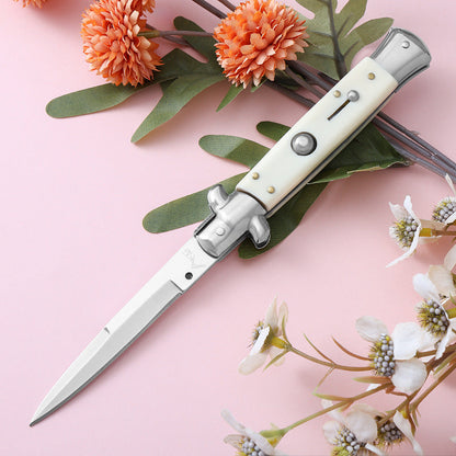 Outdoor Folding Knife 7Cr13Mov Resin Painted Wood Pocket Knives