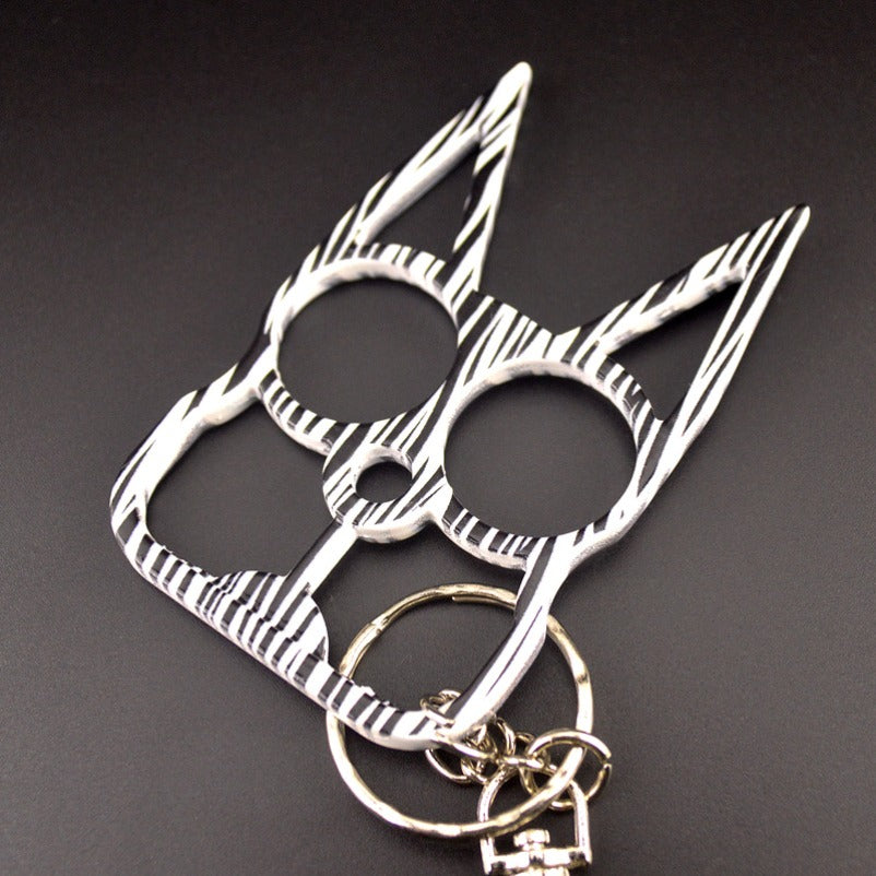 Fashion Cat Knuckle Duster Keychain EDC Self-defense Decoration