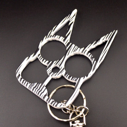 Fashion Cat Knuckle Duster Keychain EDC Self-defense Decoration