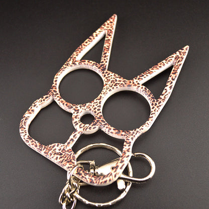 Fashion Cat Knuckle Duster Keychain EDC Self-defense Decoration