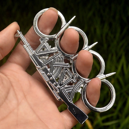 silver AK47 brass knuckle duster 2