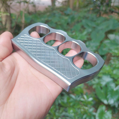 Solide 304 Edelstahl Knuckle Duster Boxen Selbstverteidigung Vier Finger Schnalle Fenster Brecher Outdoor Camping EDC Werkzeug