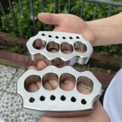 Large Finger Hole Solid Steel Knuckle Duster Fine Polish