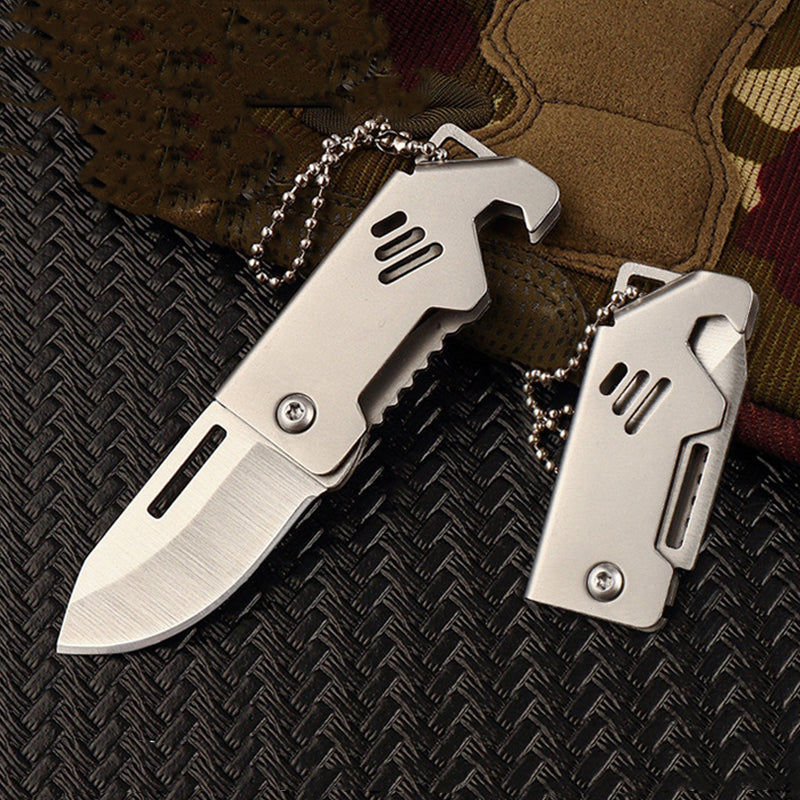 Mini Folding Bottle Opener Knife Keychain Pendant Knives