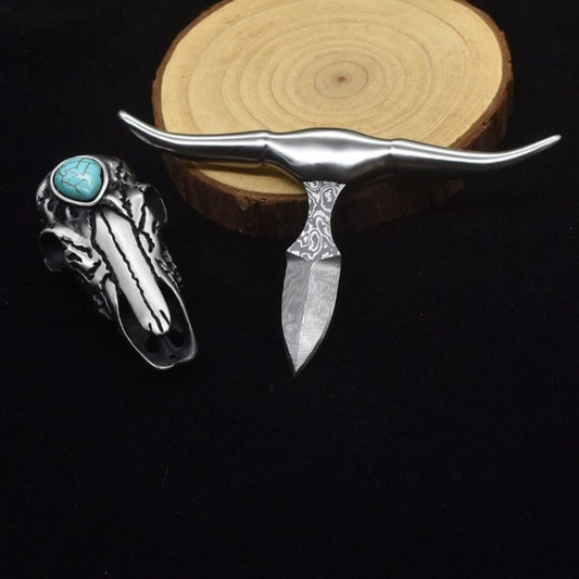 Bullhead Damascus steel pocket knife