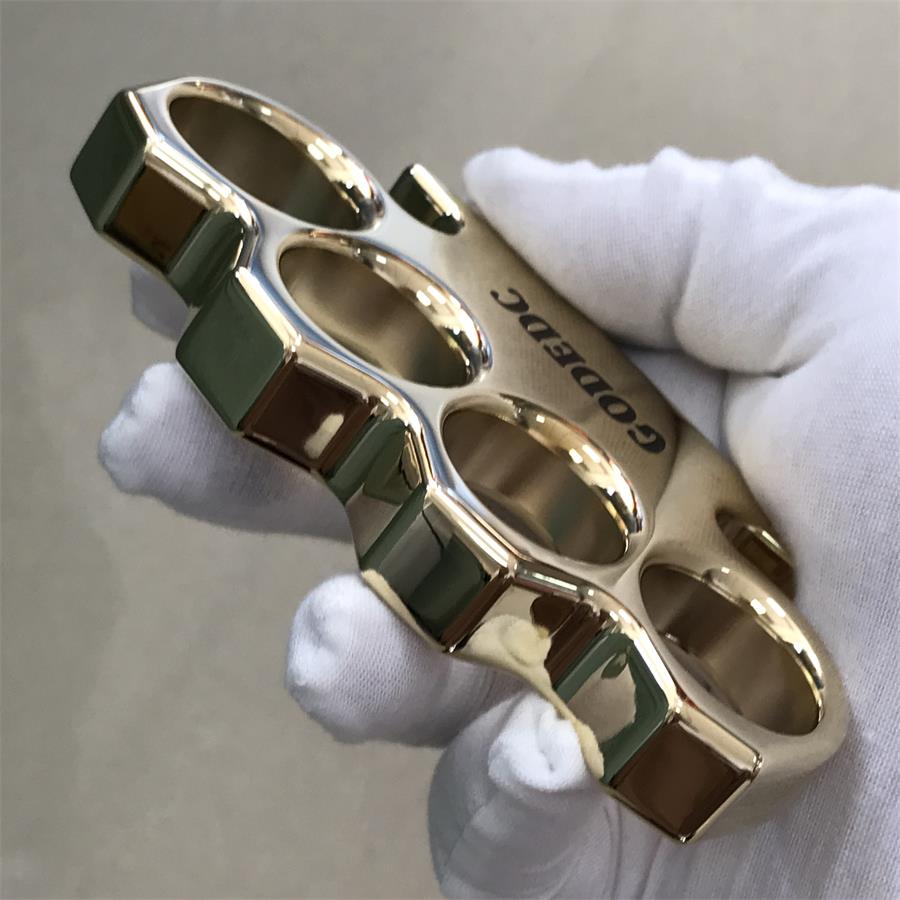 The KING OF GODEDC Classic Thickened Mirror Brass Knuckle Duster