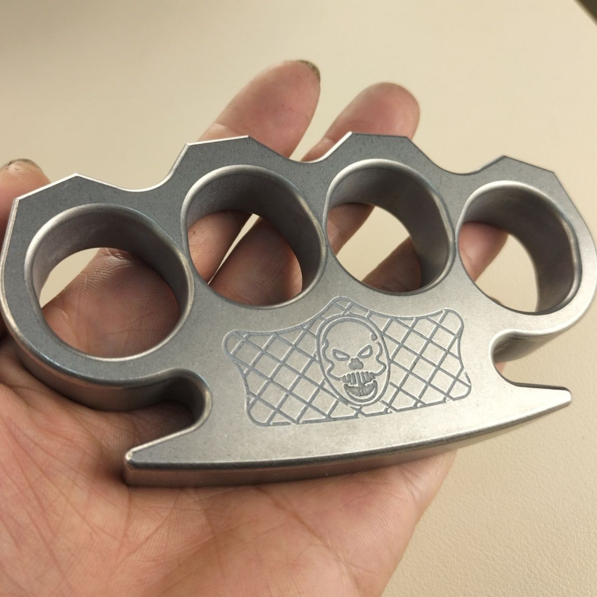 Four Knuckles Solid Precision Steel Knuckle Duster Boxing Self Defense Four Finger ...