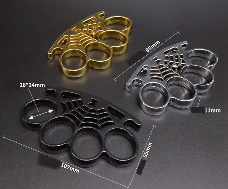 Big finger hole Cobweb brass knuckle duster 5