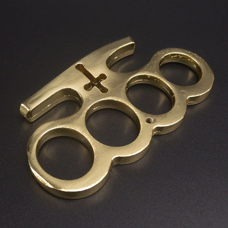 gold Cross brass knuckle dusters 4