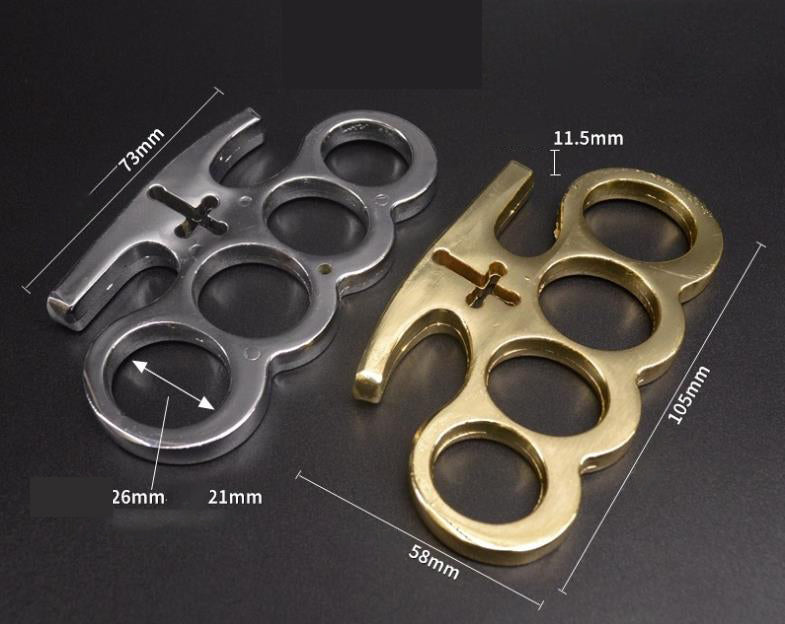 gold Cross brass knuckle dusters 5