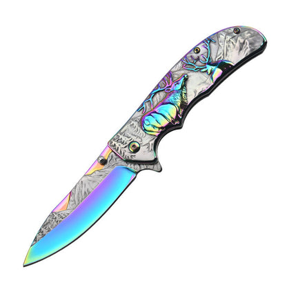 Deer Mountain Pattern Folding Knife Safety Defense Tactical Knives