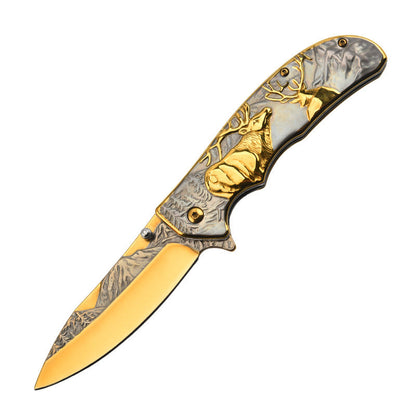 Deer Mountain Pattern Folding Knife Safety Defense Tactical Knives