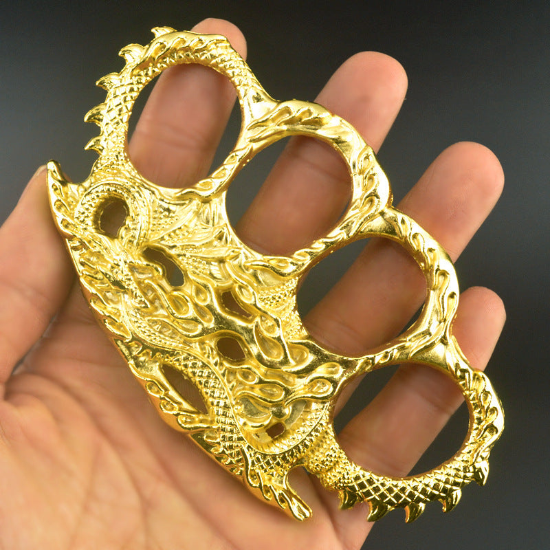 gold Fire Dragon brass knuckle duster