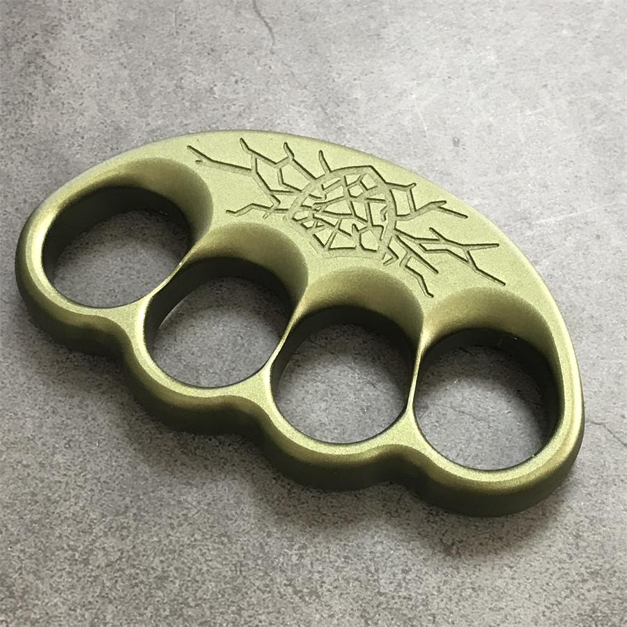 Fractured shield aluminum knuckle duster full view