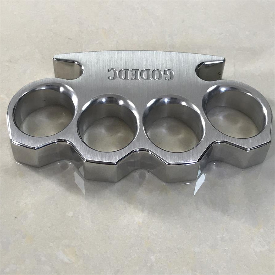 GODEDC Brushed and Mirror Polished Solid Steel Knuckle Duster