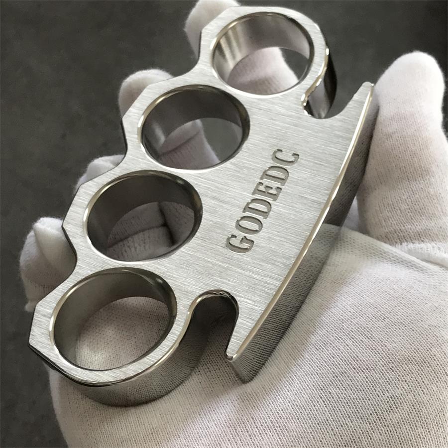 GODEDC Brushed and Mirror Polished Solid Steel Knuckle Duster