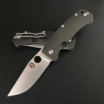 D2 Blade Folding Knife Titanium Handle Outdoor Tactical Knives