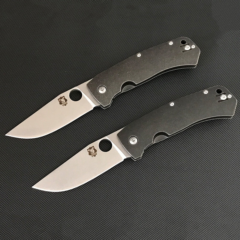 D2 Blade Folding Knife Titanium Handle Outdoor Tactical Knives