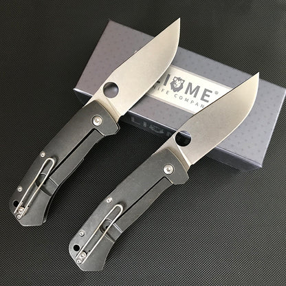 D2 Blade Folding Knife Titanium Handle Outdoor Tactical Knives