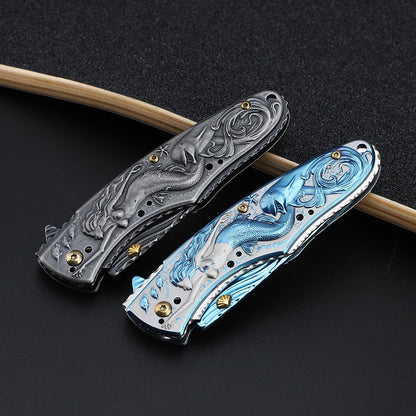 Beautiful Mermaid Folding Knife Self-defense Tactics Pocket Knives