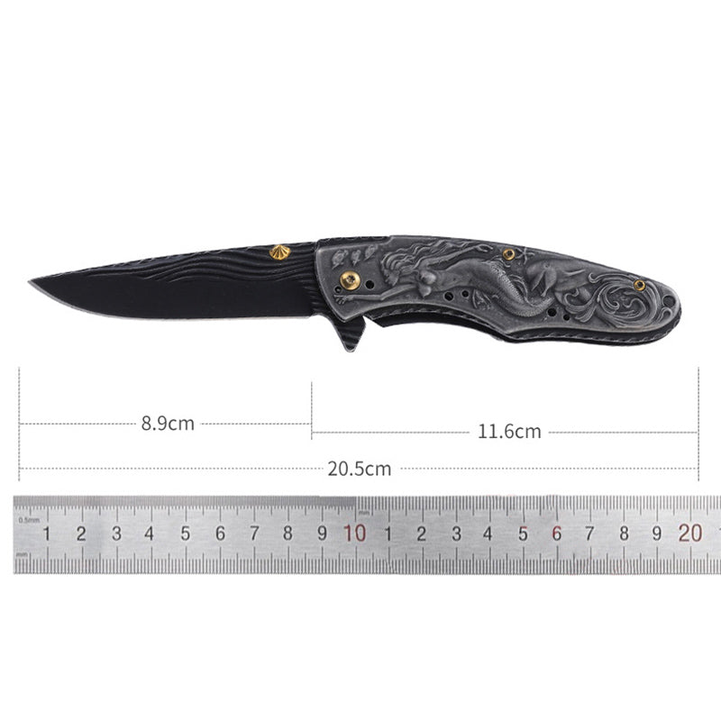 Beautiful Mermaid Folding Knife Self-defense Tactics Pocket Knives