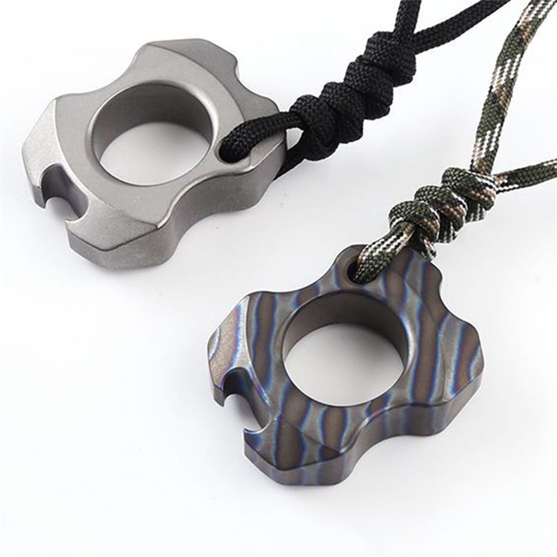 Mini Hand-fired Titanium Knuckle Duster Bottle Opening EDC Tool