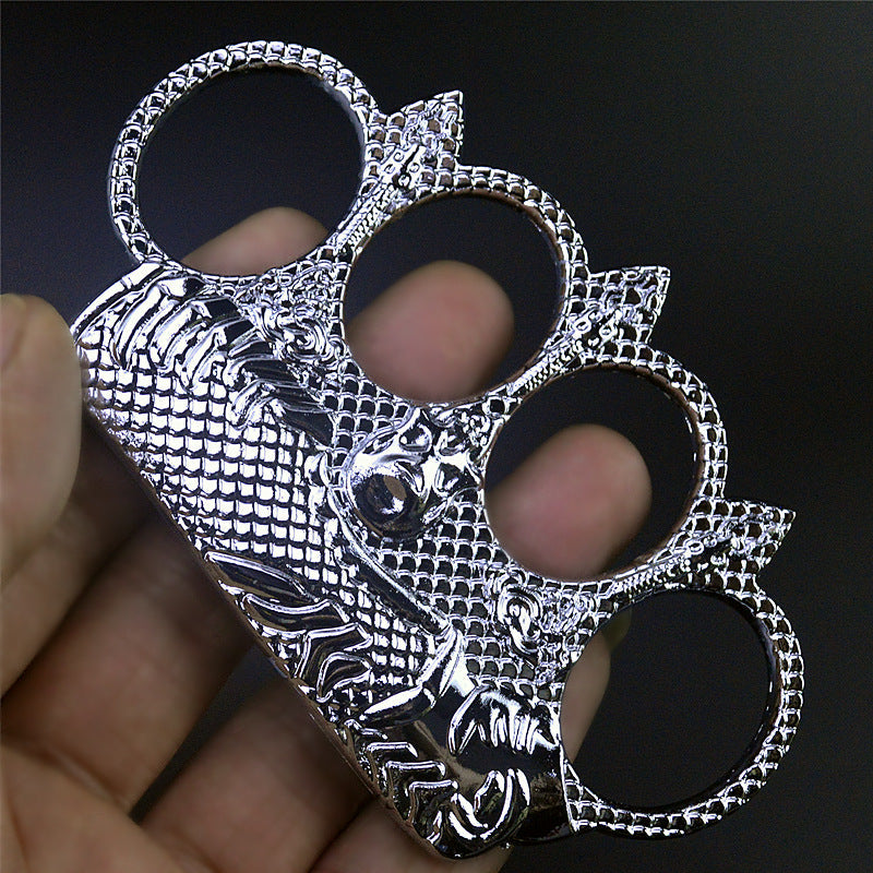 Sea King-Brass Knuckle Duster Boxing Four Finger Buckle Self Defense Window Breaker Outdoor EDC Tool