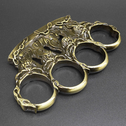 Control-Solid Brass Knuckle Duster Boxing Four Finger Buckle Self Defense Window Breaker Outdoor Portable EDC Tool