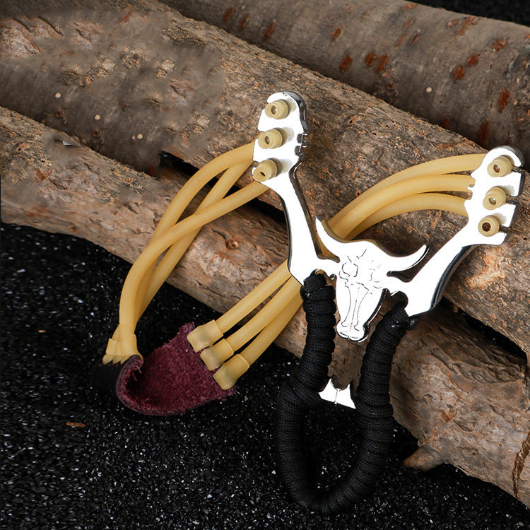 Sturdy Alloy Slingshot with String Bullhead Metal Bracket