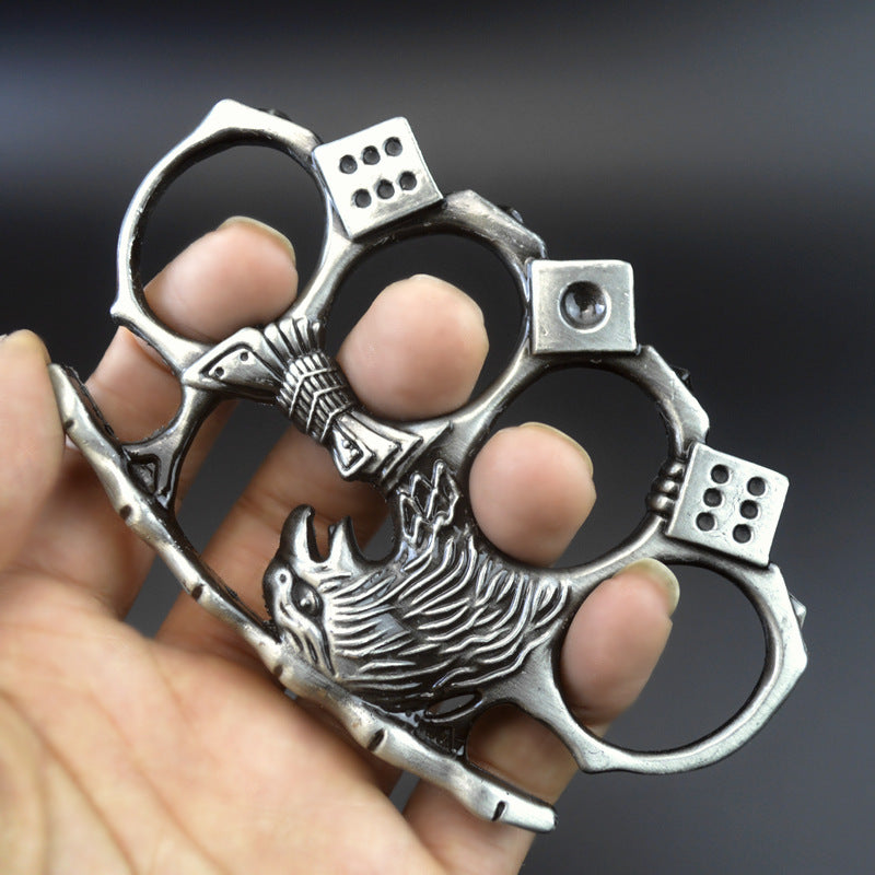 Eagle-Brass Knuckle Duster Boxing Four-finger Buckle Self-defense Window Breaker Outdoor Portable EDC Tool