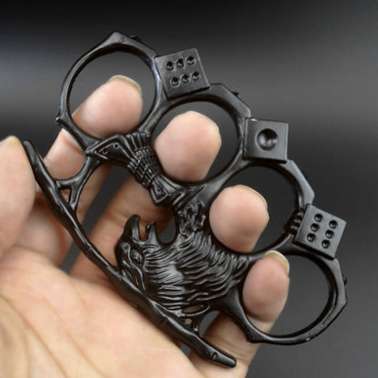 Eagle-Brass Knuckle Duster Boxing Four-finger Buckle Self-defense Window Breaker Outdoor Portable EDC Tool